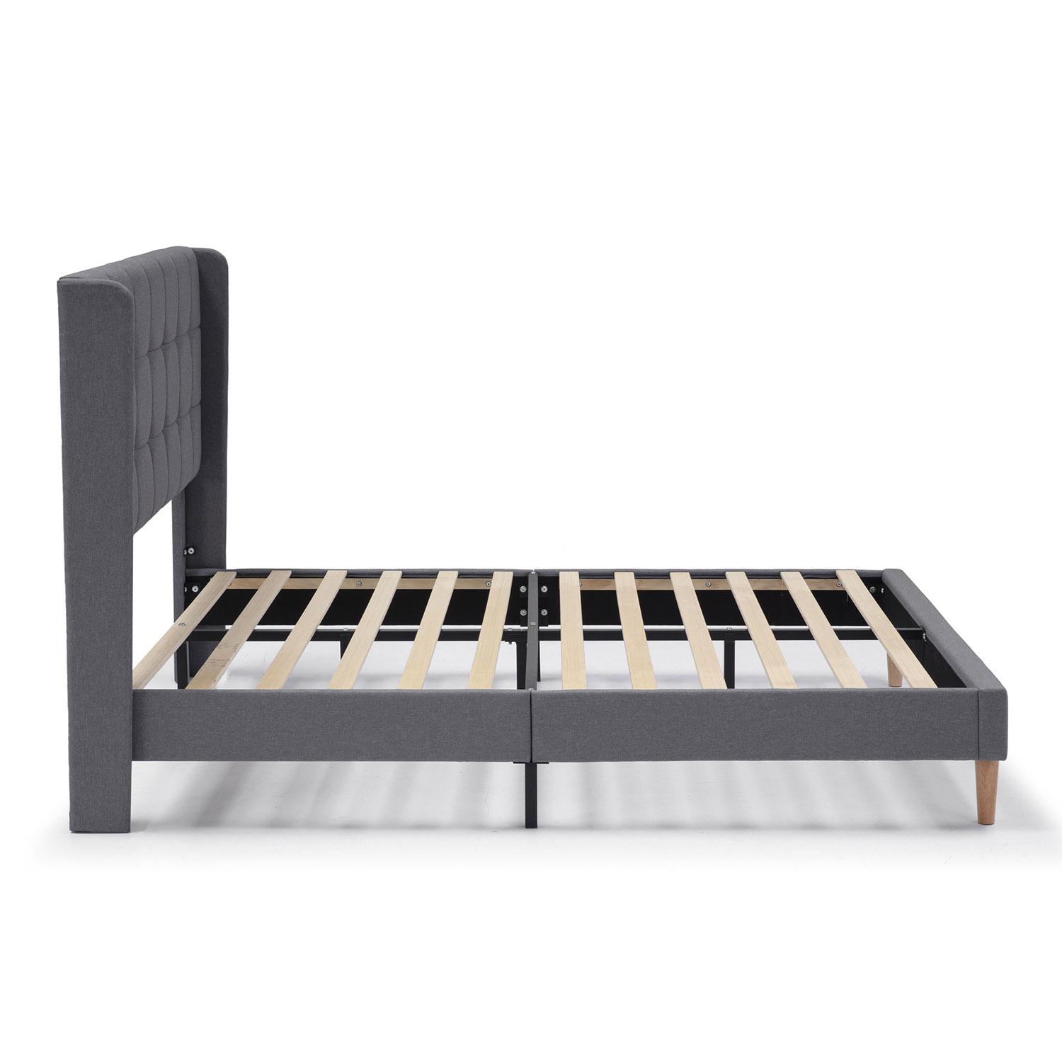 Estructura de Cama tapizada Esther de 30 cm, 90/135-140/150x190 cm, Gris Oscuro