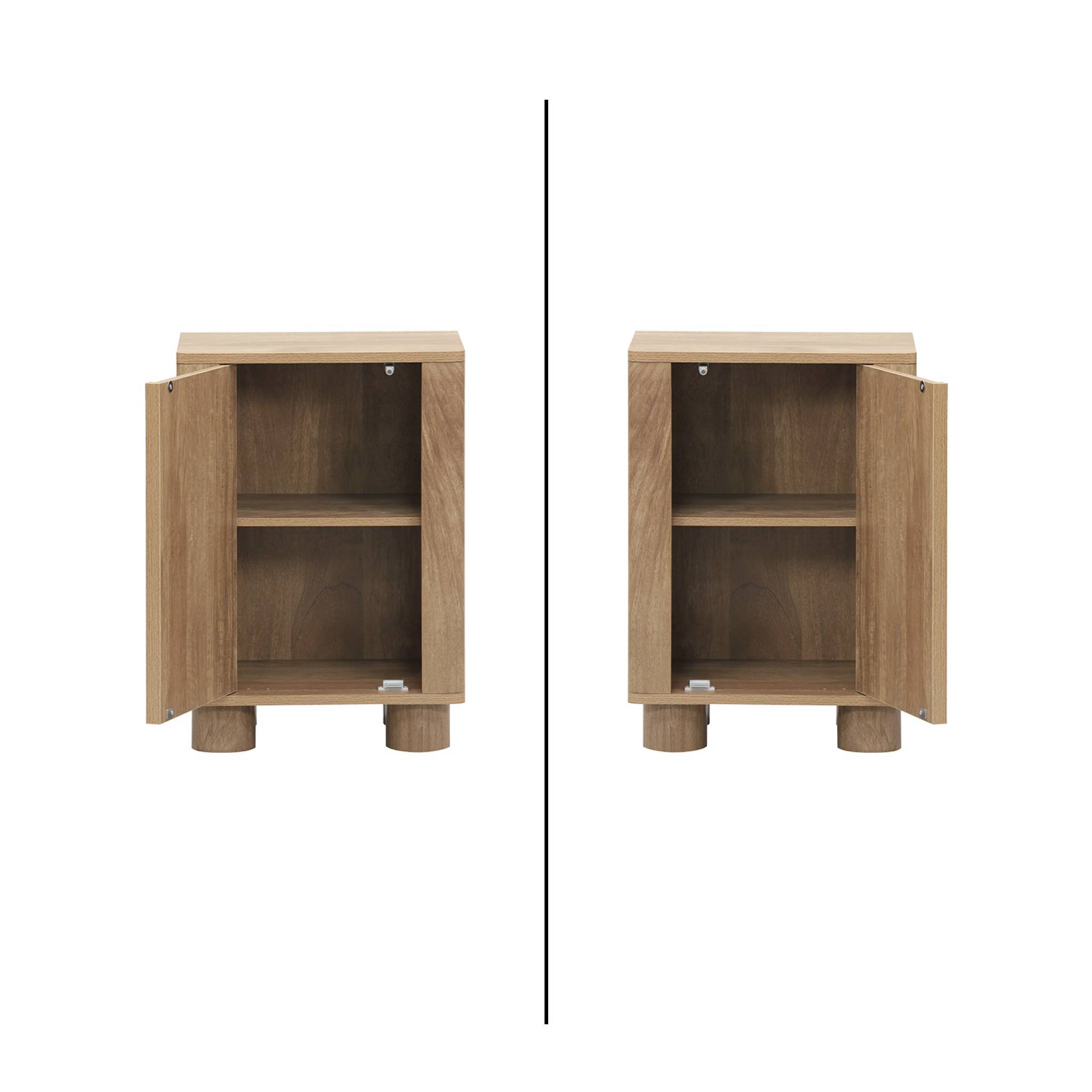 Table de chevet effet bois de manguier 1 porte réversible Pondi