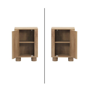 Table de chevet effet bois de manguier 1 porte réversible Pondi