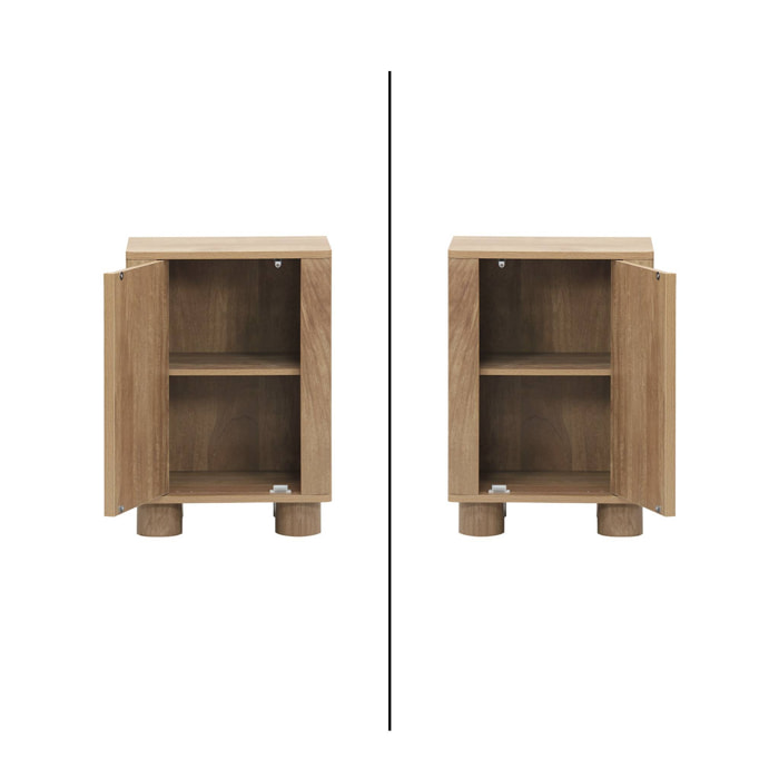 Table de chevet effet bois de manguier 1 porte réversible Pondi