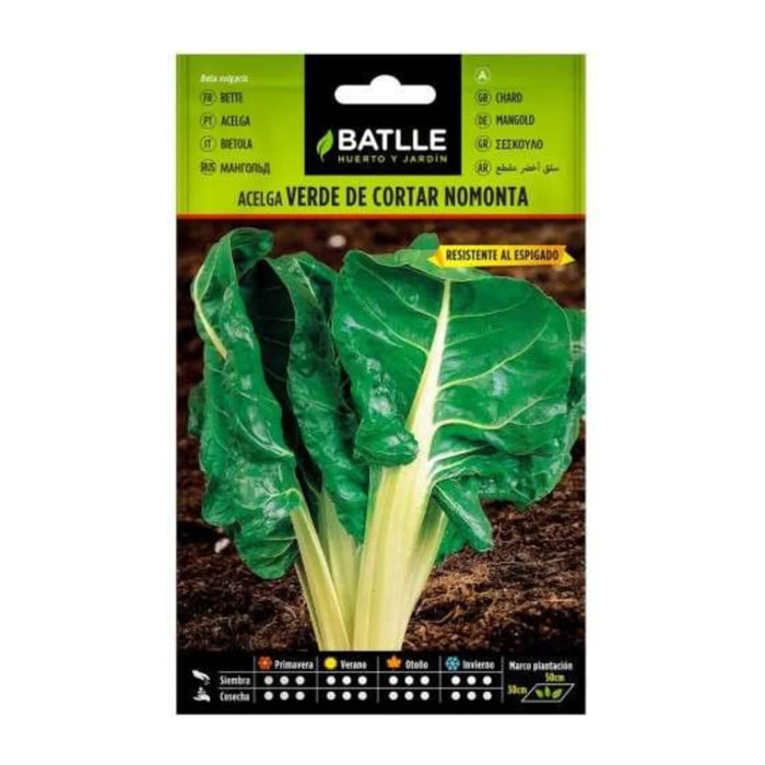 Semillas de Acelga verde de cortar nomonta Batlle