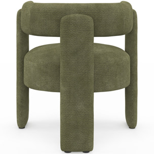 Fauteuil tripode Georges tissu chenille vert