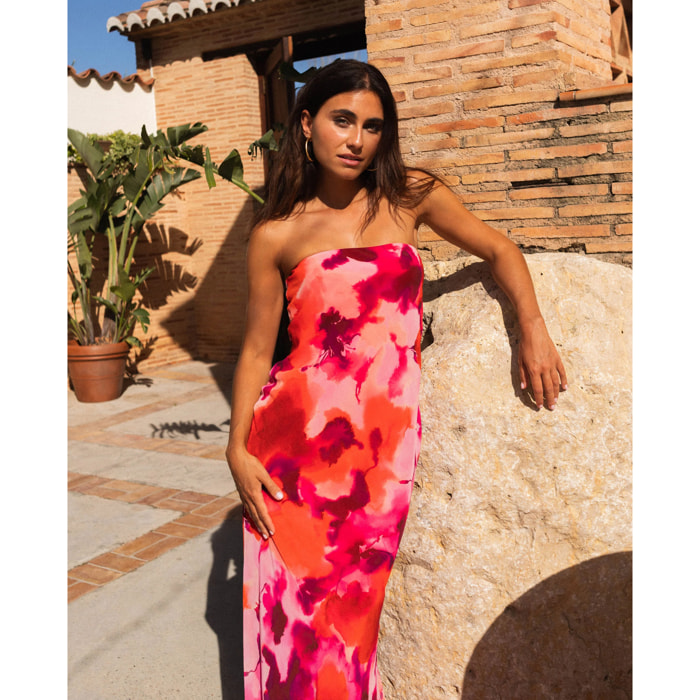 Vestido midi palabra de honor