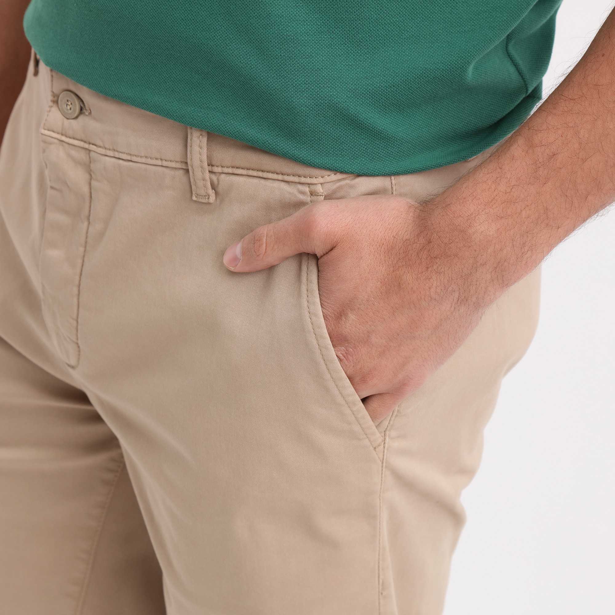 Bermuda gabardine stretch tasca america Polo Club St Martin Beige