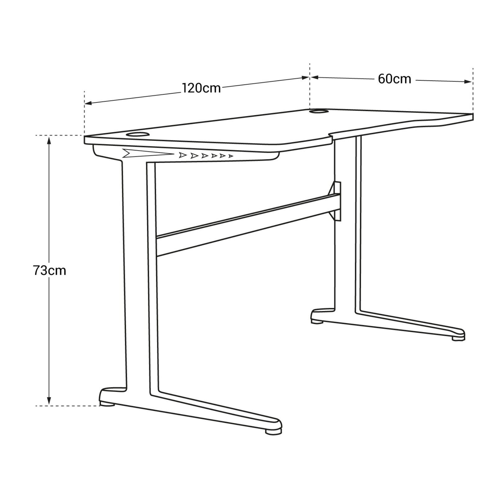 Bureau gamer à LED ALICE