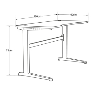 Bureau gamer à LED ALICE