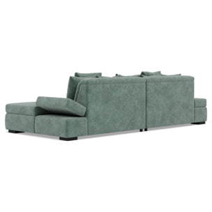 Vermont - canapé droit 4 places avec double méridienne - assise profonde - en velours texturé - Vert