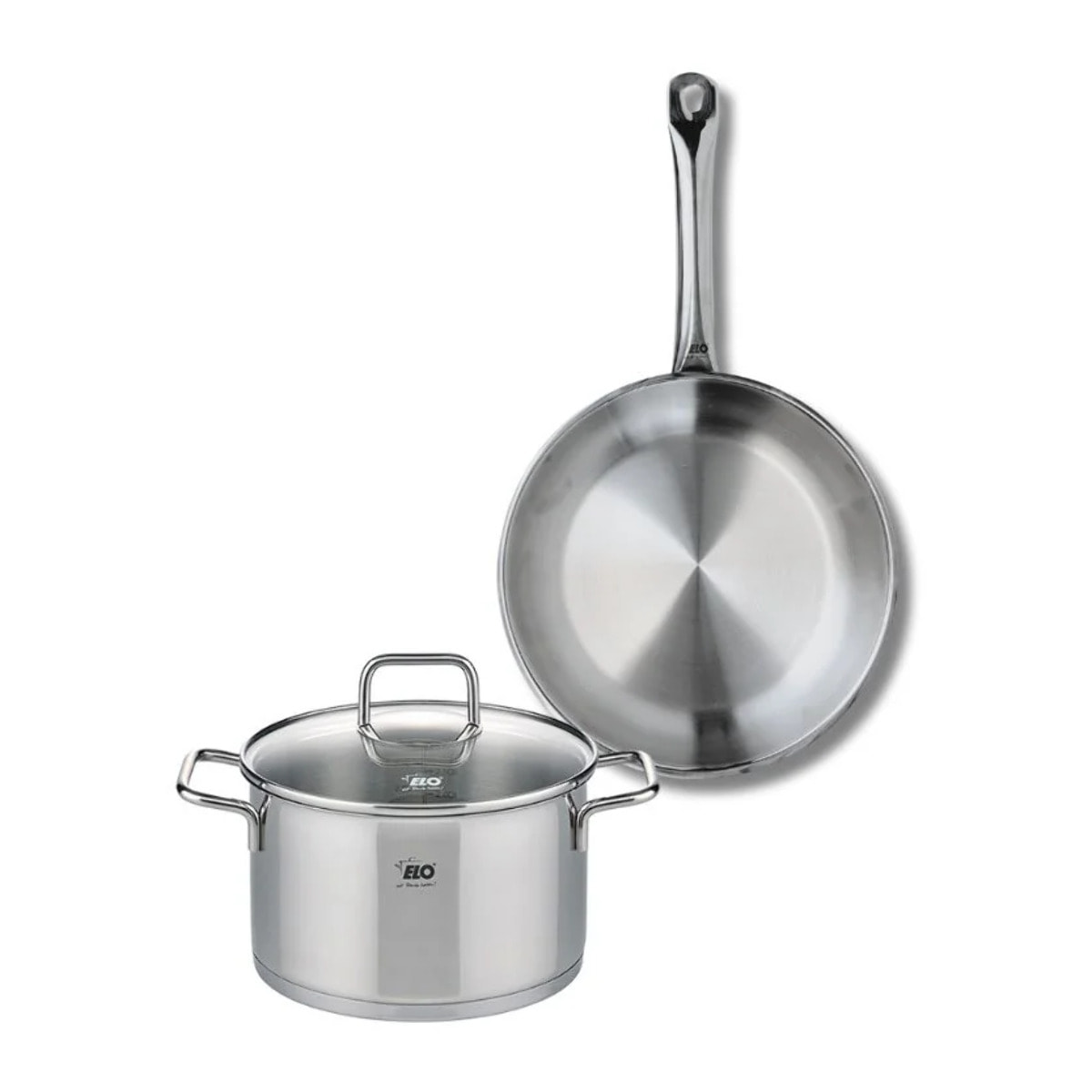 Ensemble de 1 Poêle de cuisson 24 cm et 1 faitout 20 cm Elo Profi Citrin