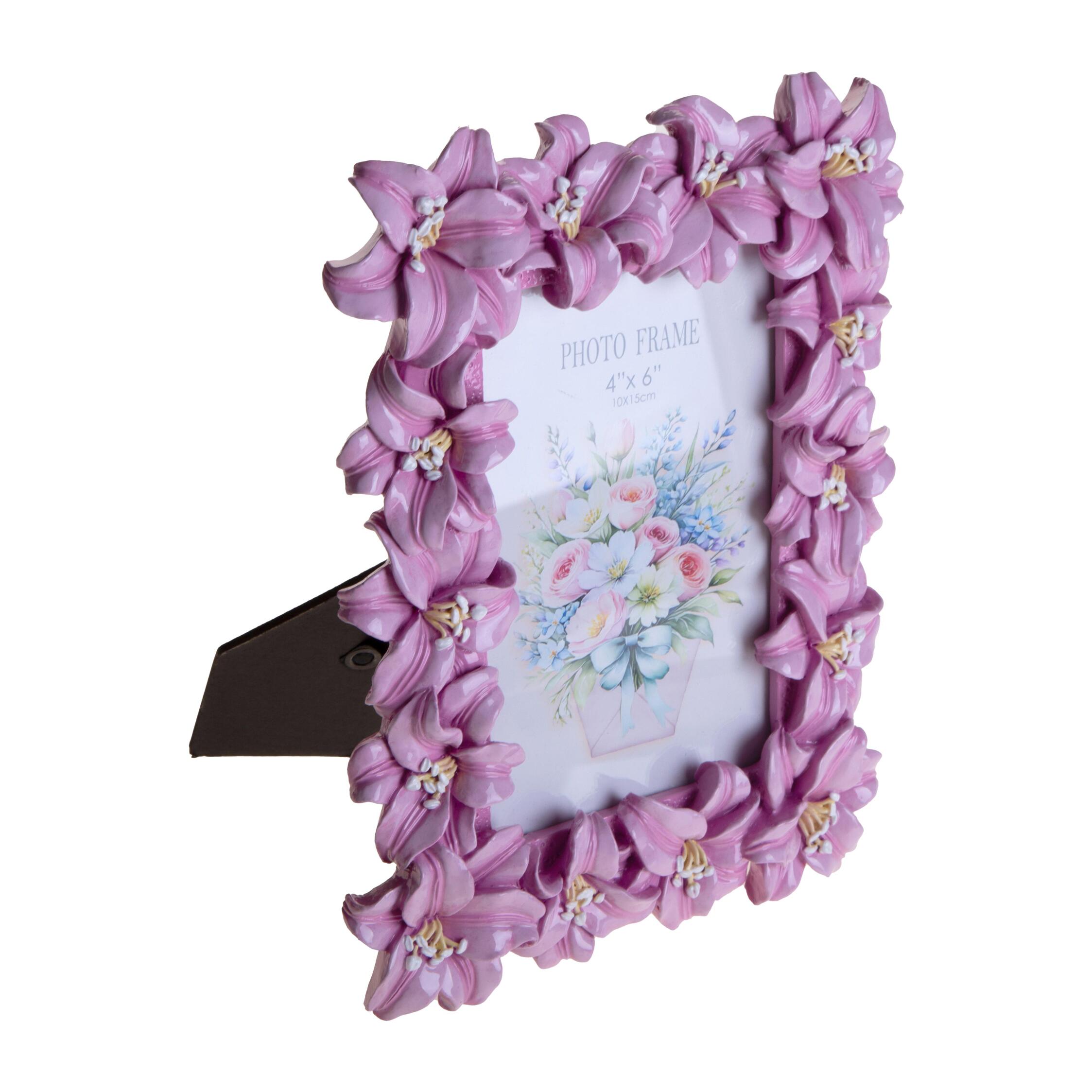 Porta foto fiore - 17xH22,5x2,2cm - Pezzi 3 - Bianchi Dino SpA