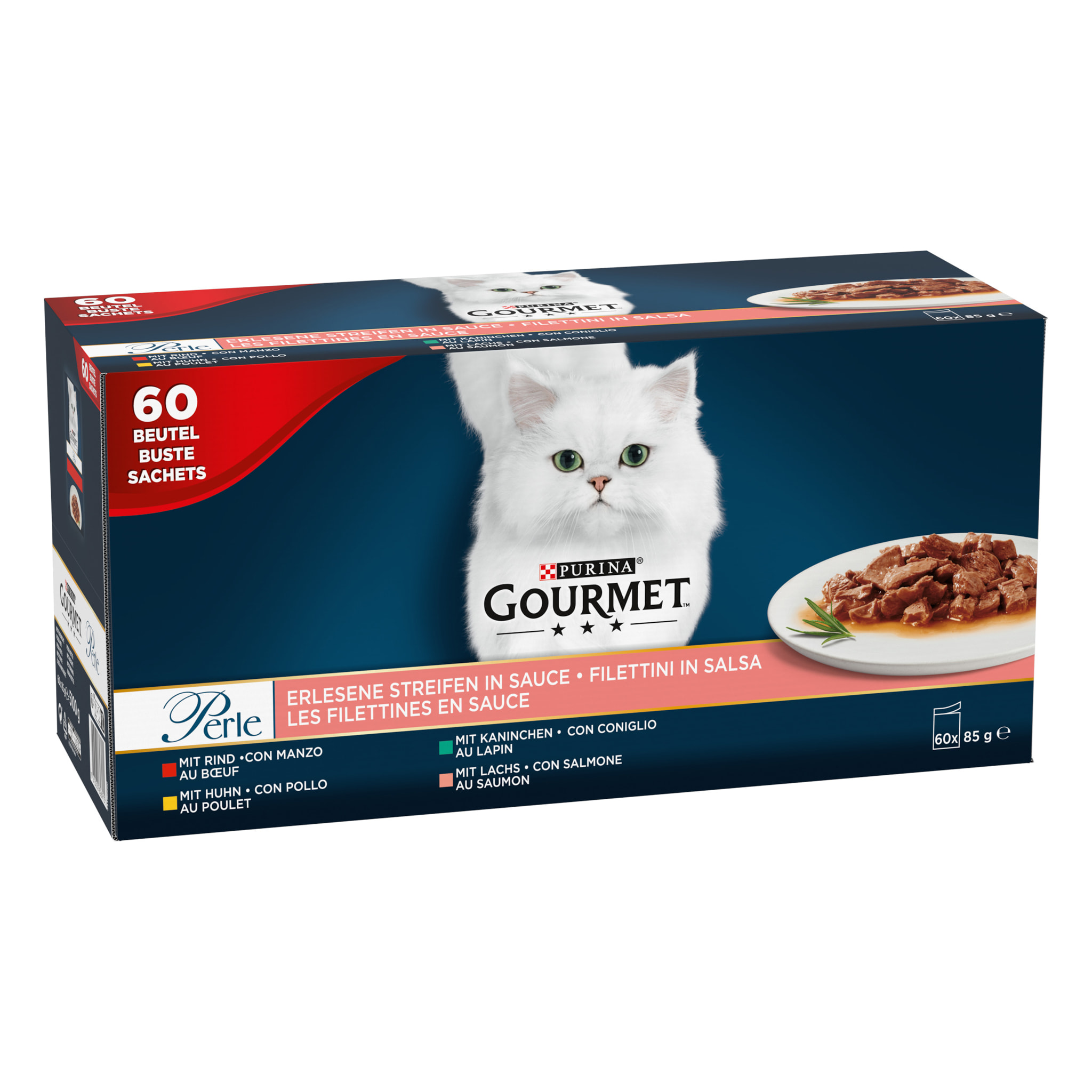 GOURMET PERLE Filettines Sauce Multivariétés 60x85g