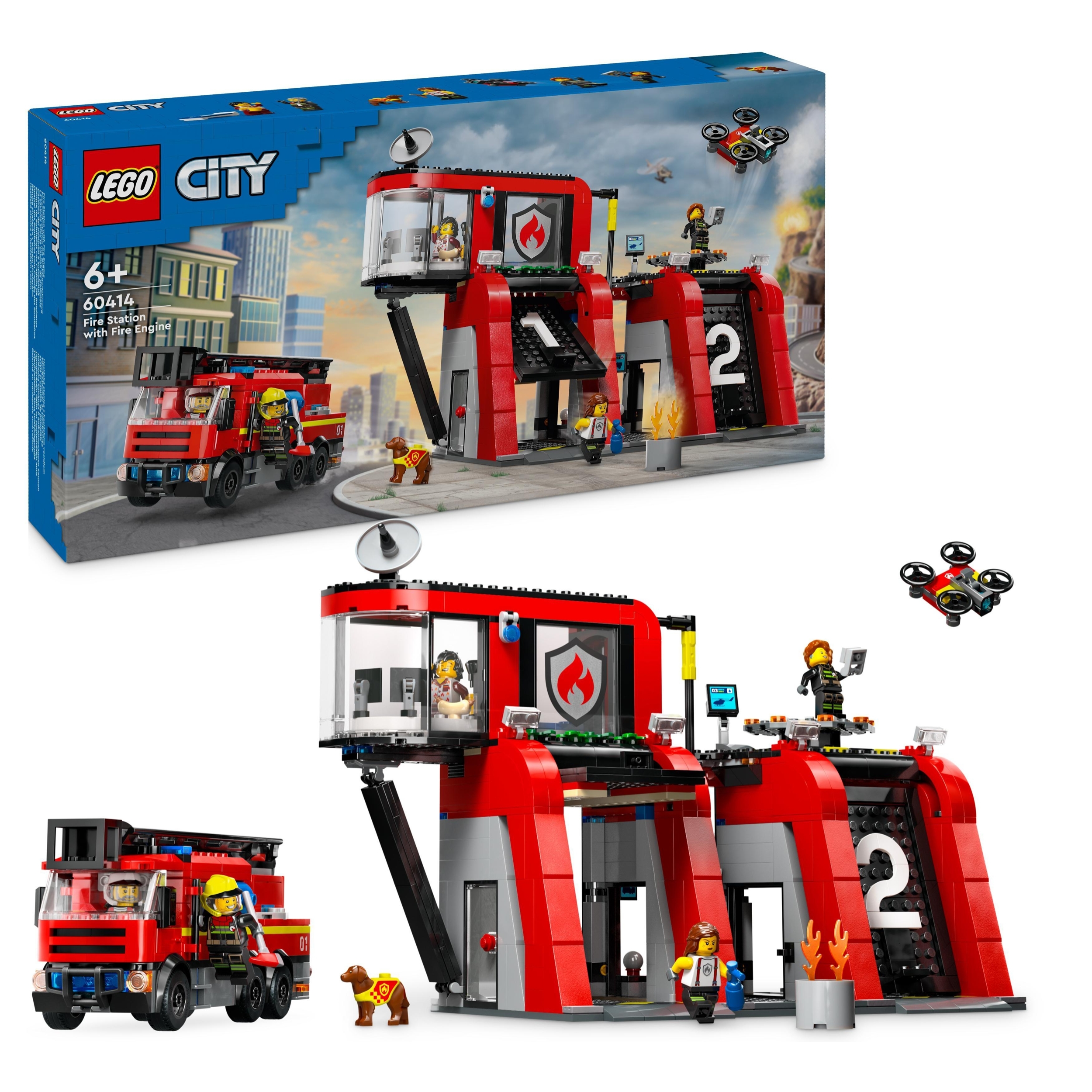 LEGO CITY 60414 - CASERMA DEI POMPIERI E AUTOPOMPA