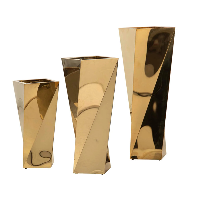 Set 3 Maceteros 36x36x110 33x33x90 30x30x70 Cm