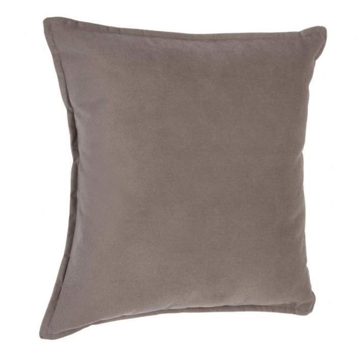 Coussin ''Lilou'' Effet velours 45 x 45 cm - Couleur: Taupe