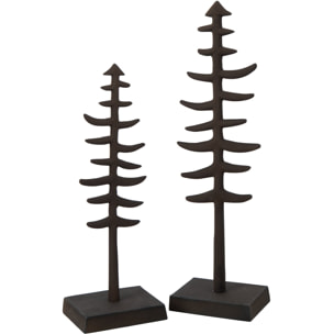 J-Line décoration sapin de Noël - aluminium - marron foncé - large