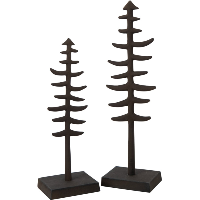 J-Line décoration sapin de Noël - aluminium - marron foncé - large