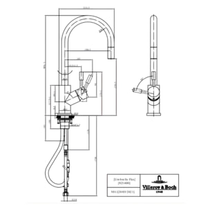 Robinet cuisine Umbrella flex noir mat
