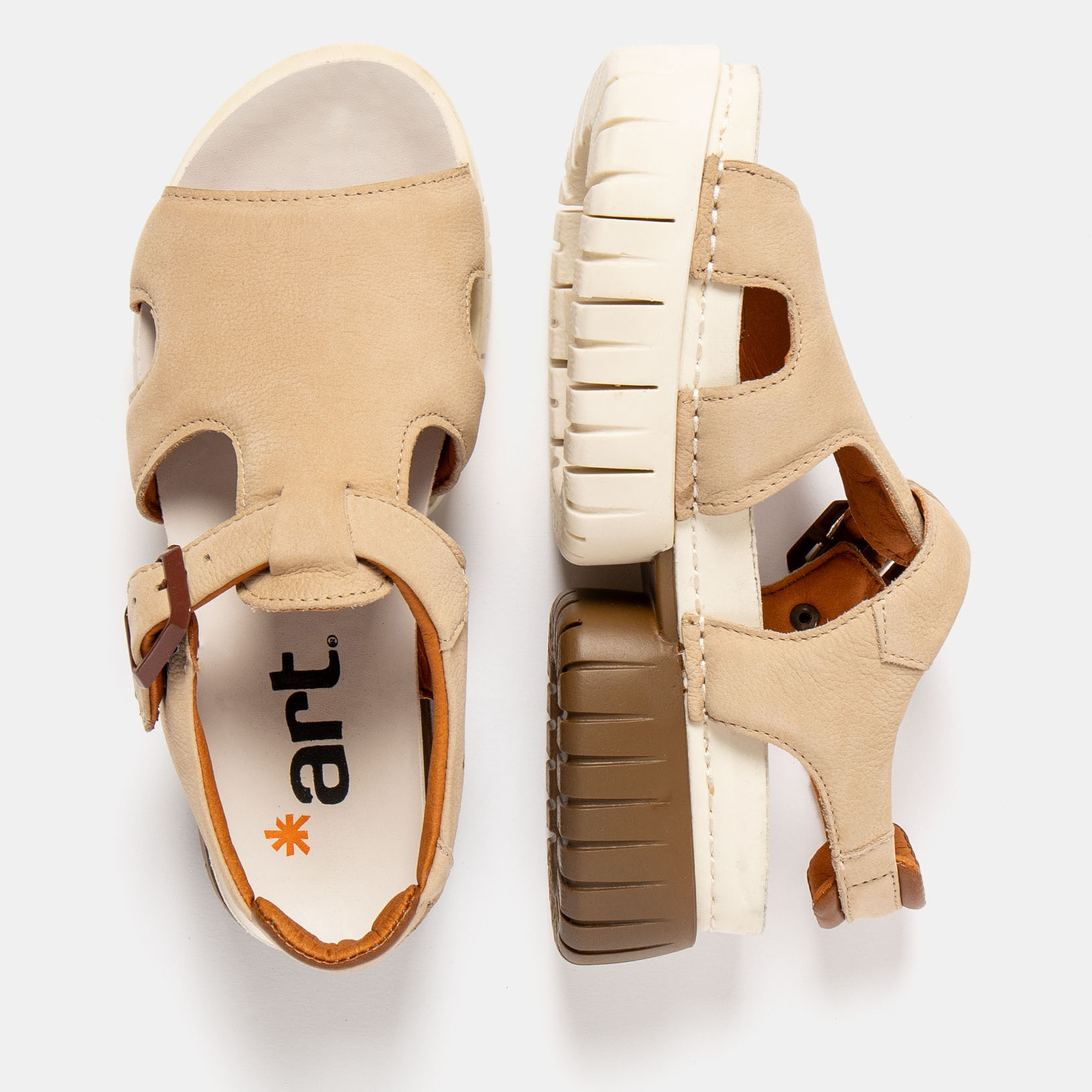 Sandalias 1882 NOBUCK CREAM-CARAMELO/ MADEIRA color Cream-caramelo