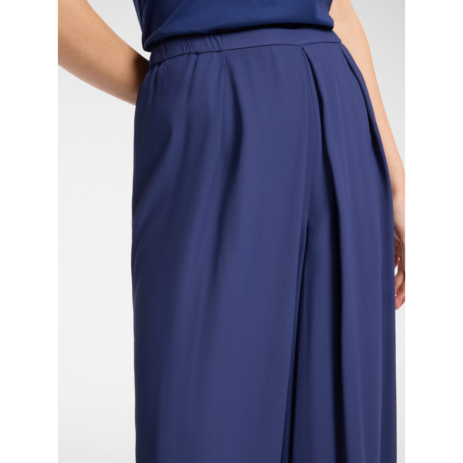 Elena Mirò - Pantaloni ampi con pieghe - Blu