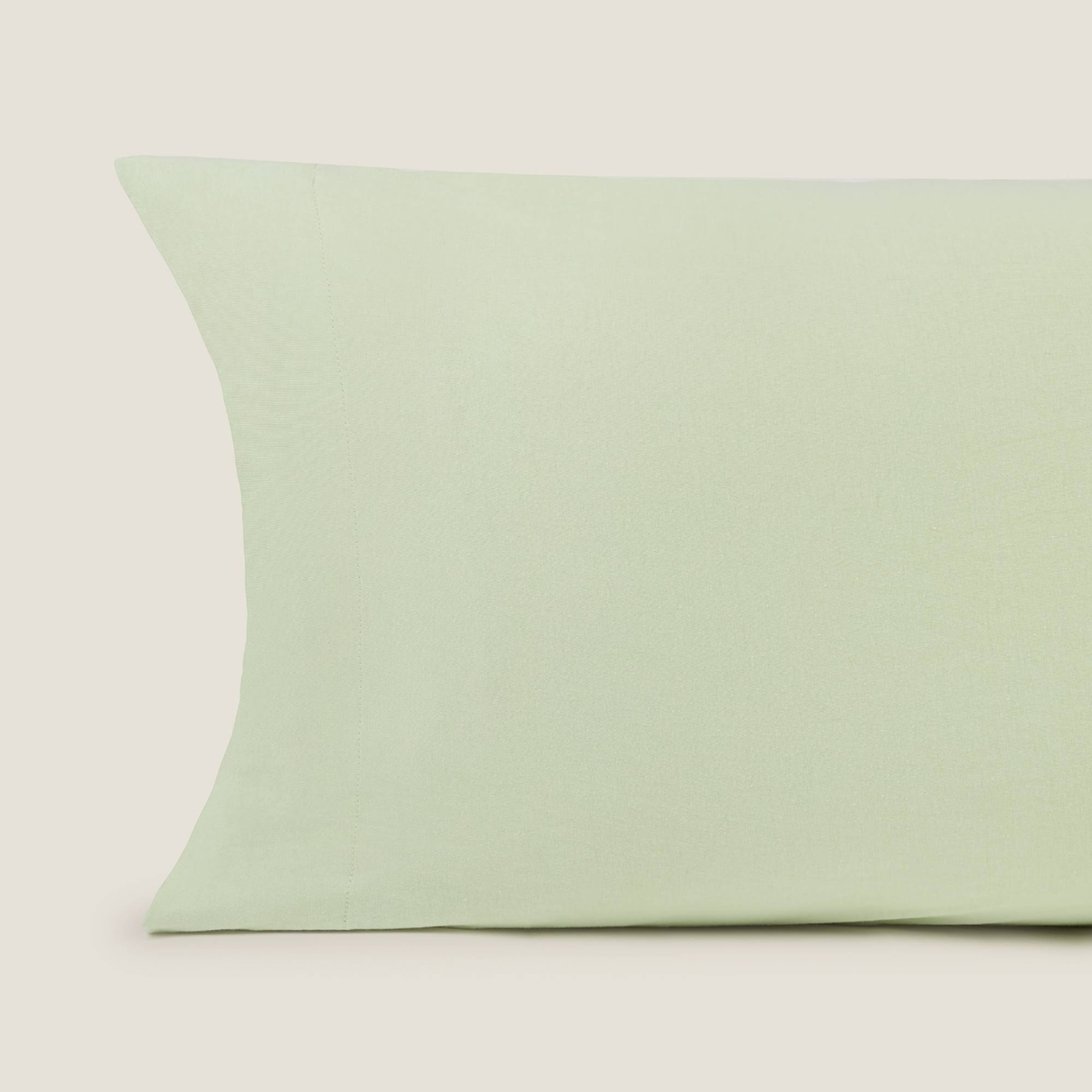 Funda almohada punto algodón Puntib color verde claro