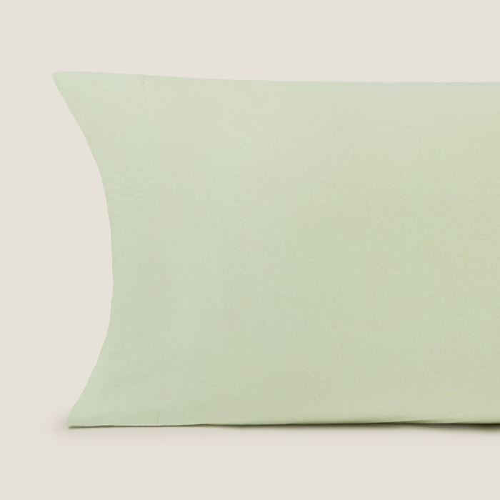 Funda almohada punto algodón Puntib color verde claro