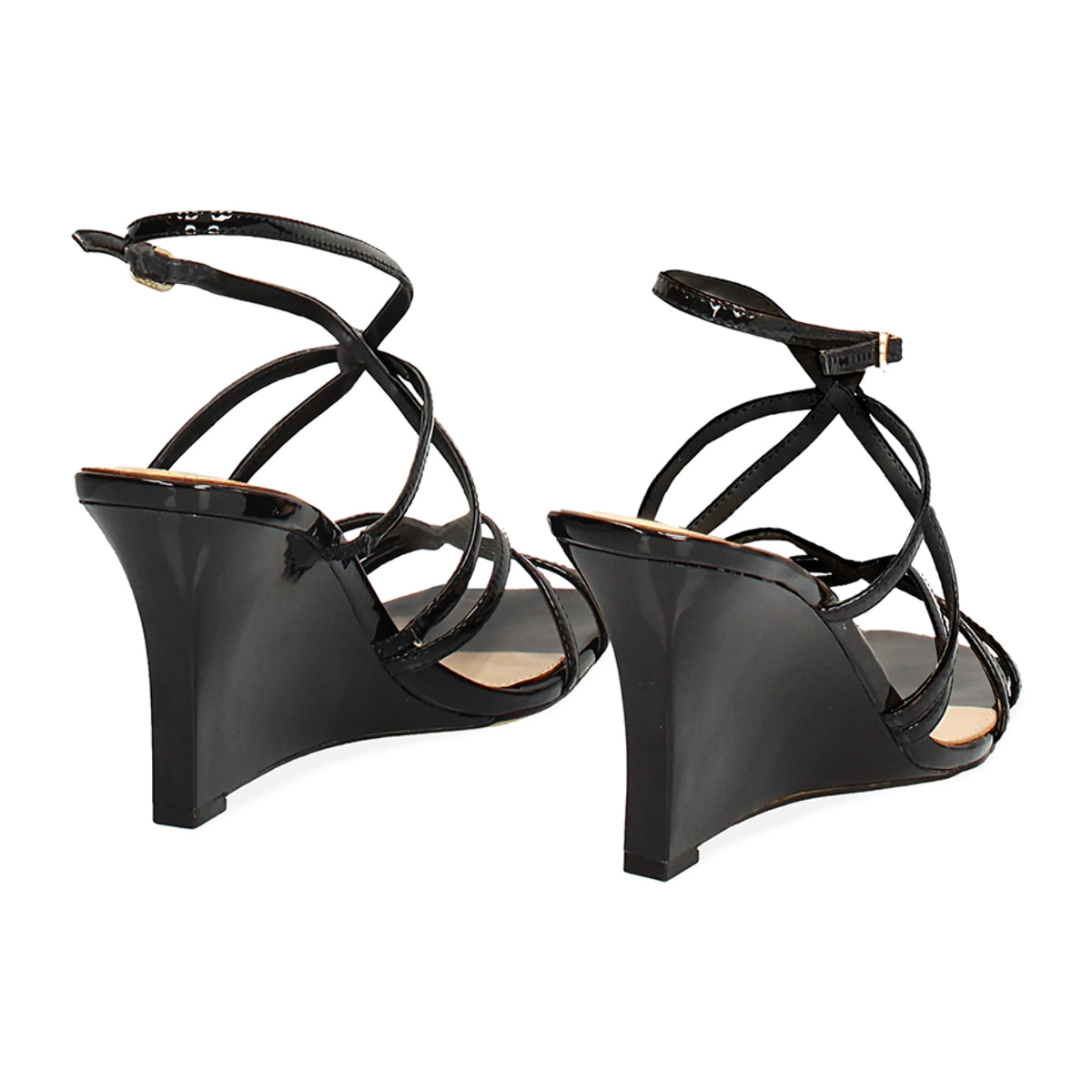Sandalias negras con tacón de 8,5 cm