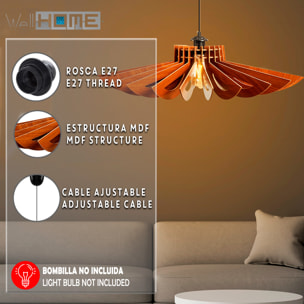 Lámpara de techo 50 cm. nogal, tipo e 27 max 45 - 60 w