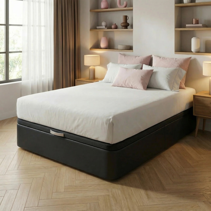 Canapé Polipiel Deluxe Negro Altura 35 cm