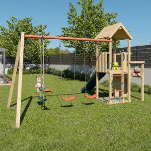 Aire de jeux en bois poutre métal 2,30 m XCHANGE CLEVER