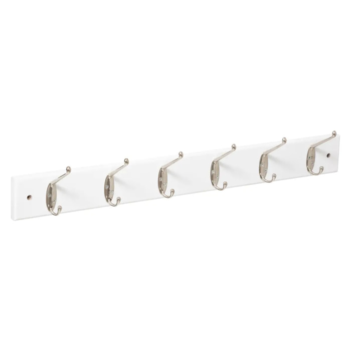 Patère 6 têtes bois/métal Blanc