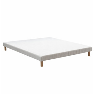 Ensemble matelas ressorts PULSAR, mémoire de forme, H27 cm, sommier blanc pieds de poules
