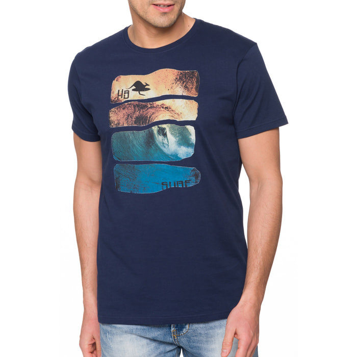 Camiseta Hot Buttered WAVES Azul Marino