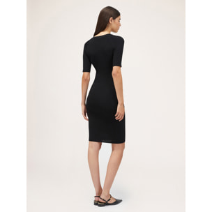 Motivi - Vestido de punto con detalle de botones - Negro