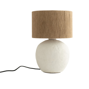 Lampe Nina en jute et papier blanc