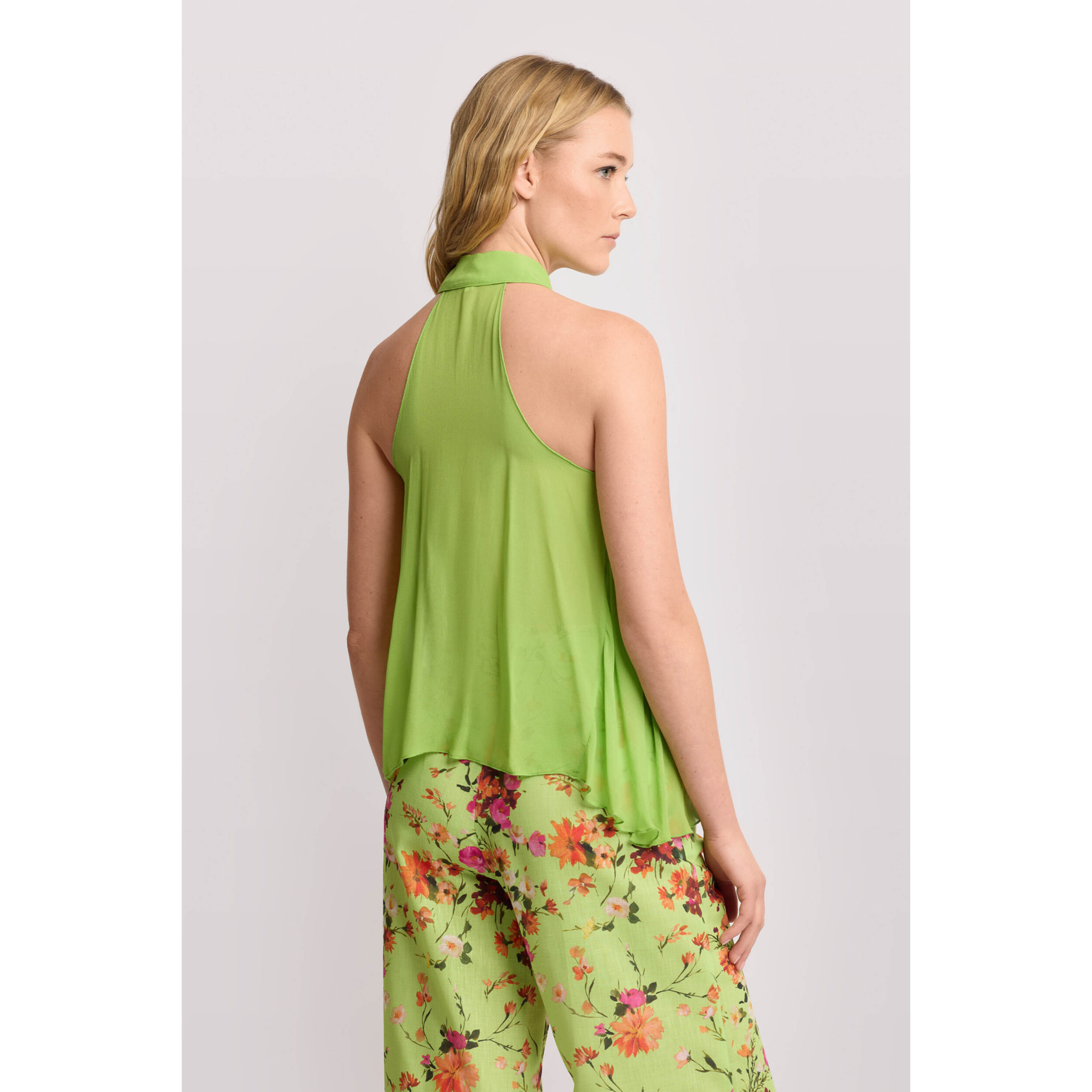Kocca - Camicia senza maniche con volant Donna, Tinta unita, Colletto di camicia