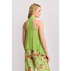 Kocca - Camicia senza maniche con volant Donna, Tinta unita, Colletto di camicia