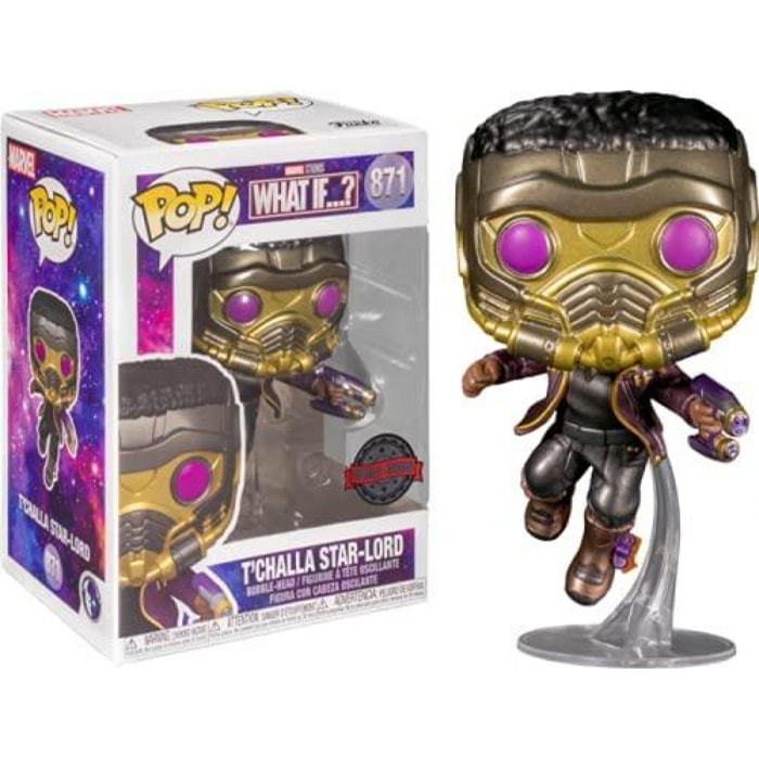 What If...? Funko Pop Marvel Vinile Figura TChalla Star-Lord Esclusiva 9 Cm