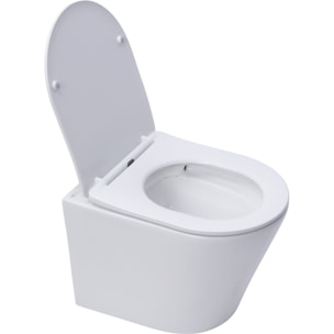 Pack WC Bati-support Geberit extra-plat + Cuvette Swiss Aqua Technologies sans bride fixations invisibles + Plaque