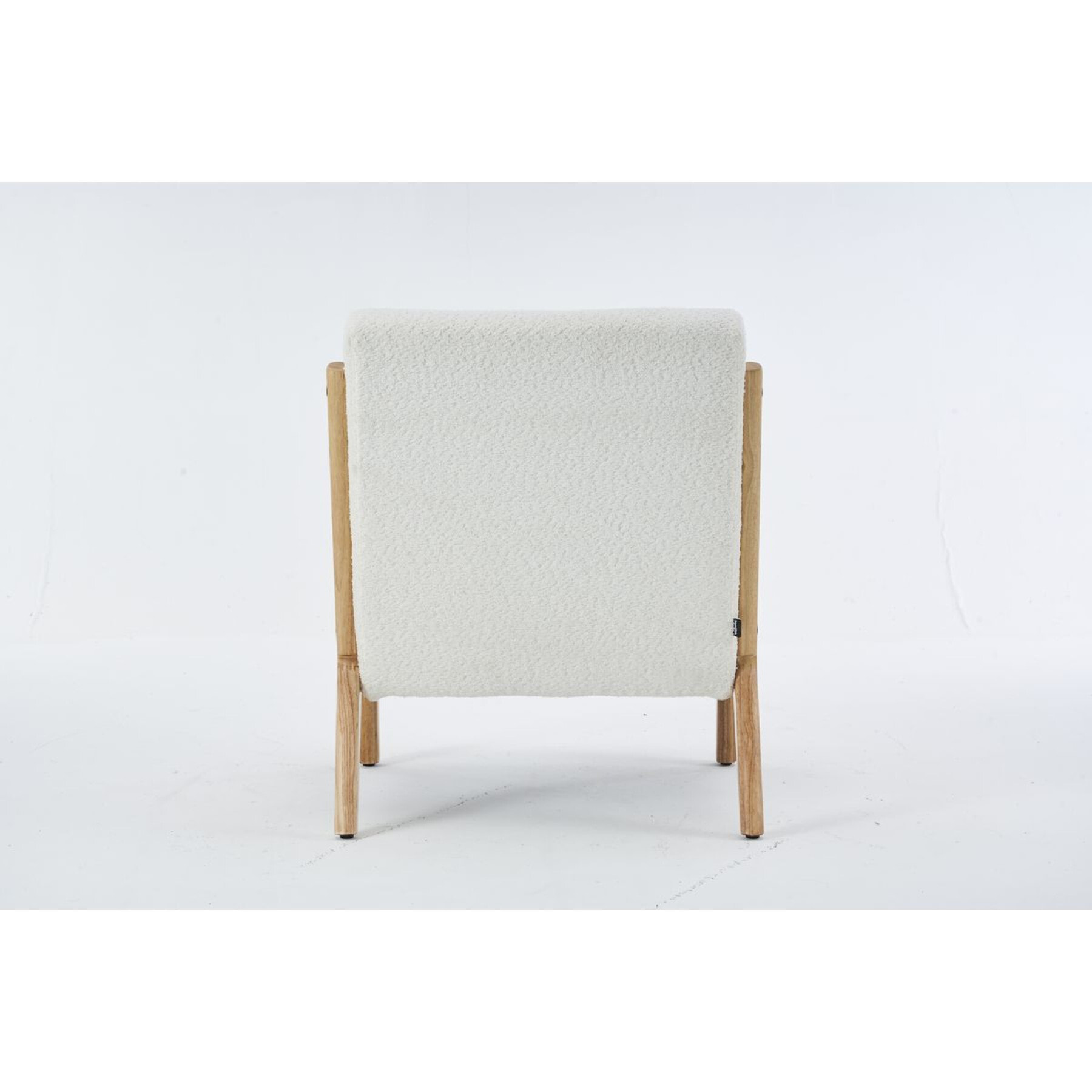 Fauteuil en bois et tissu bouclette - LANNA