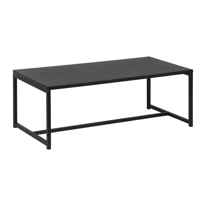 Table basse métal noir 100x50x36cm - Industrielle - pieds en métal. design