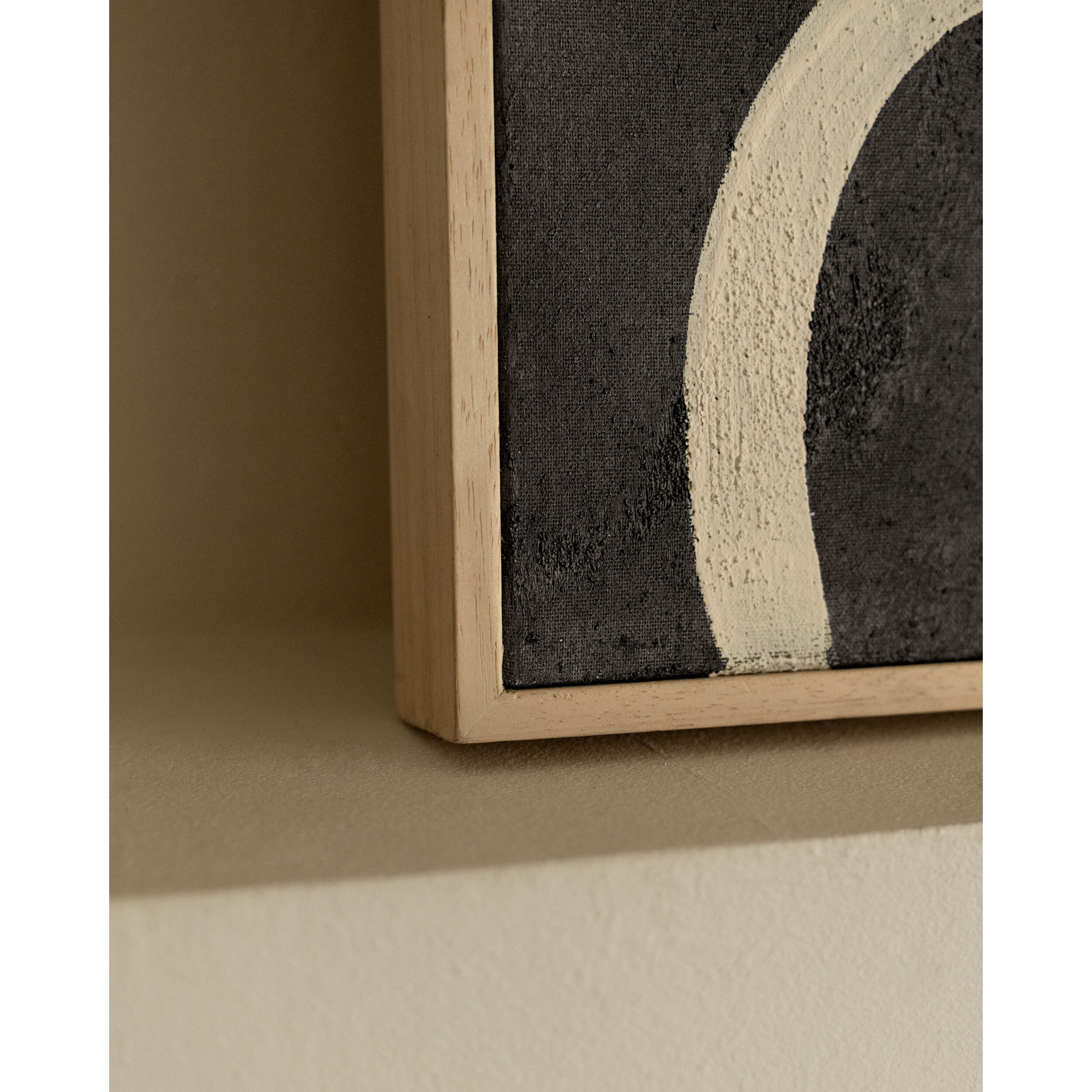 Cuadro negro y blanco decorativo sobre algodón con bastidor de madera pintado artesanalmente con pintura óleo en varias medidas