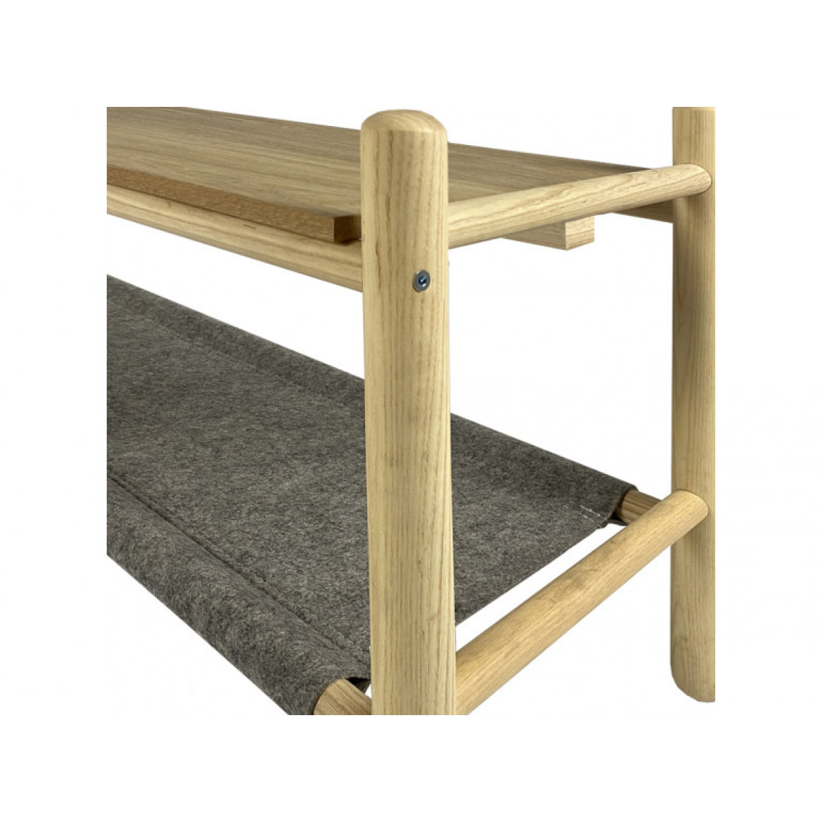 Bout de lit en bois de frêne et feutrine gris - THEOULE 575