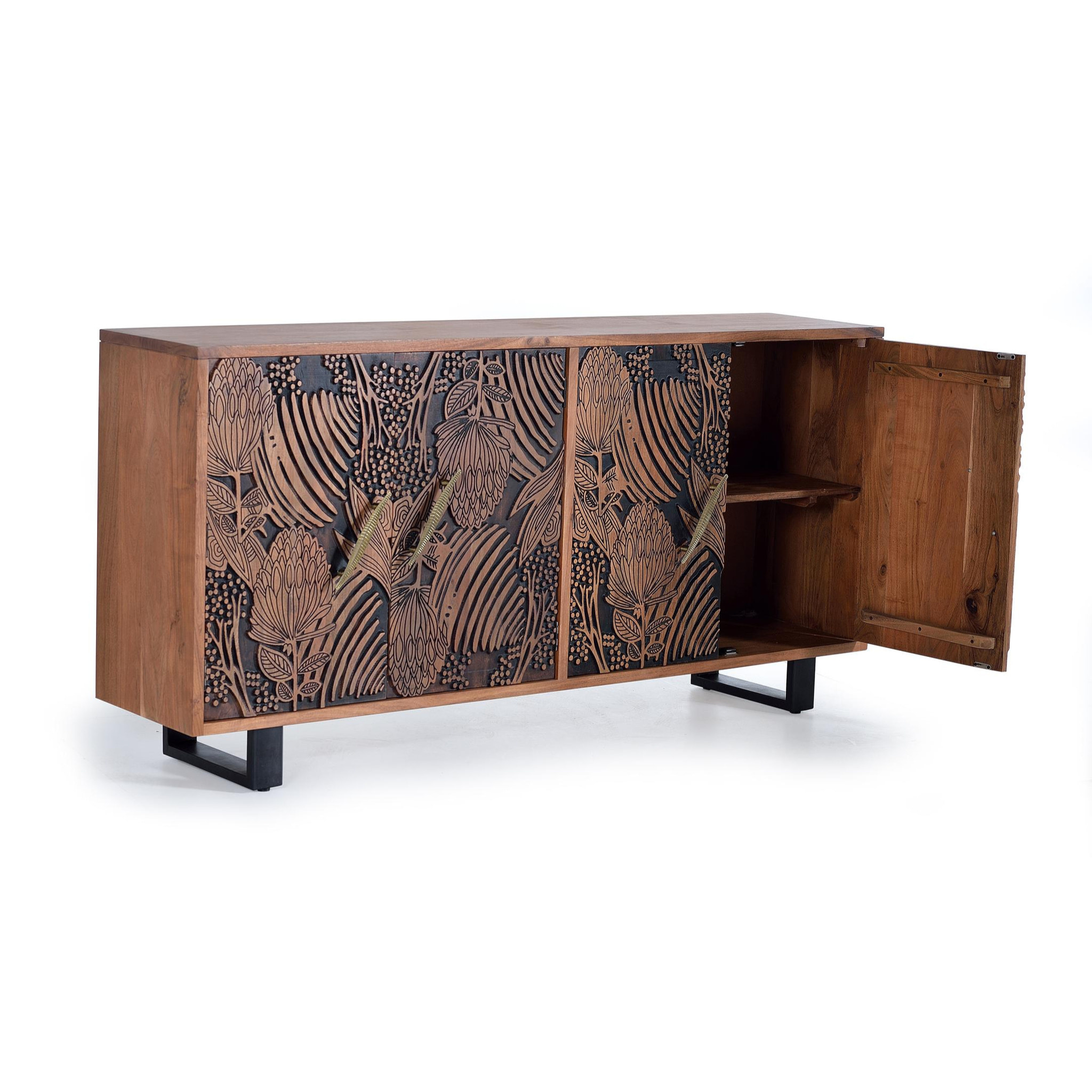 Aparador de Madera de Acacia Estilo Étnico Moderno
