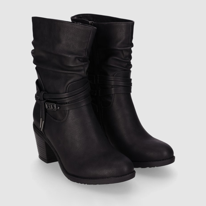 Botines - Negro - Tacón: 7 cm