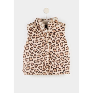 Chaleco de piel de leopardo para niña