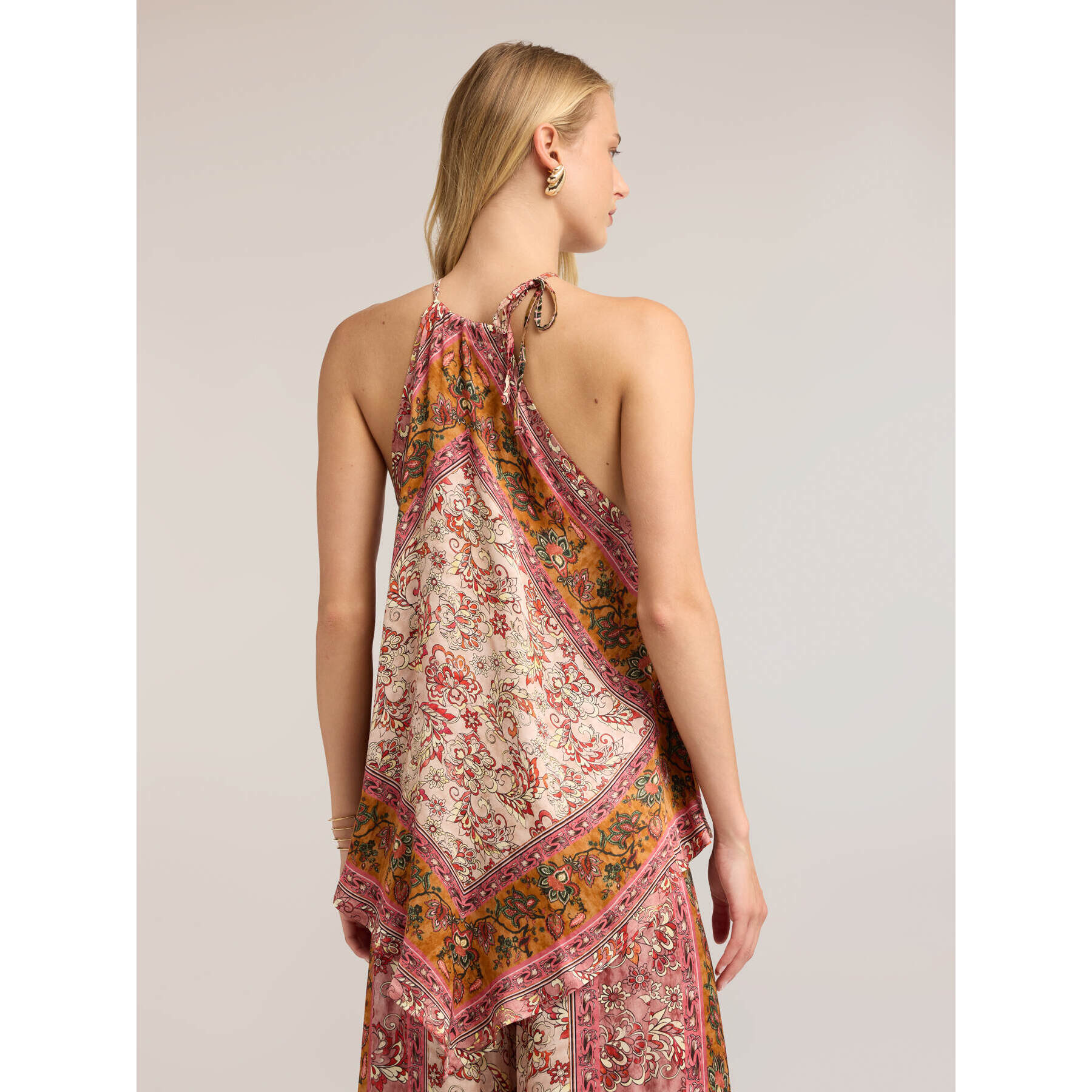 Motivi - Top de raso con estampado paisley - Rosa