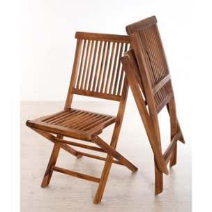 HANNA - Ensemble de 2 chaises de jardin Java en bois Teck huilé