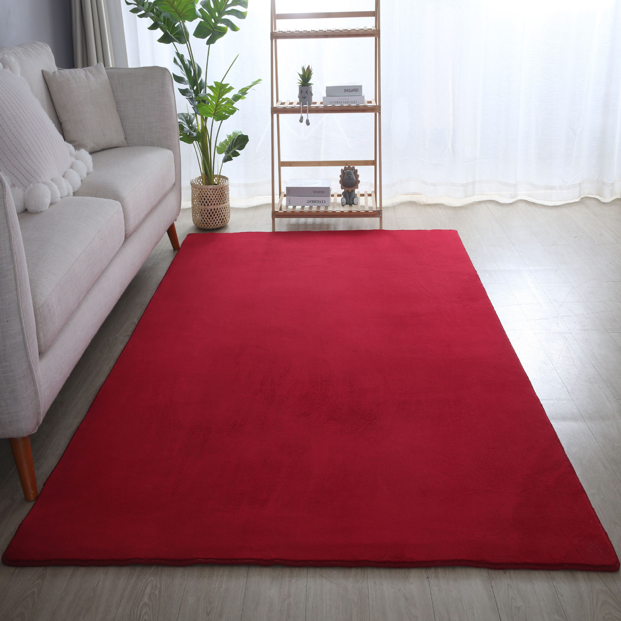 MOSCOU - Tapis uni Rouge