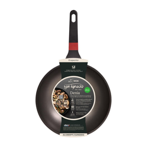 Wok ø28x8 cm en aluminio fundido en color negro apta para inducción y antiadherente expert san ignacio
