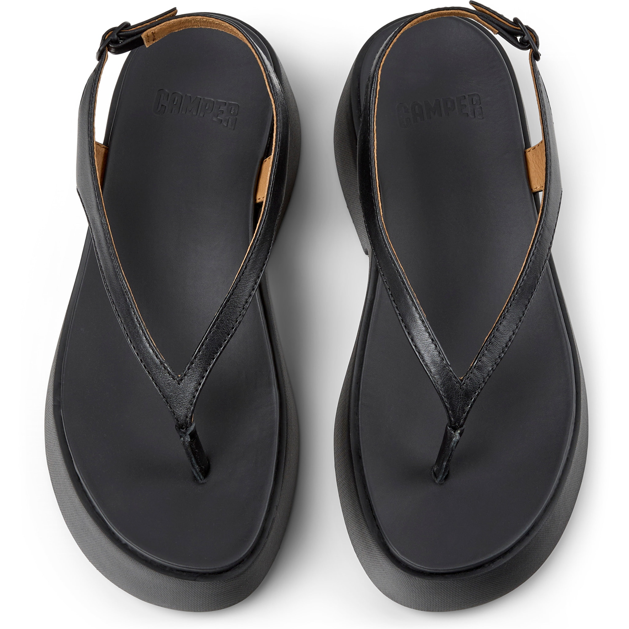 Sandalias - CAMPER Tasha - Negro - Cuero liso