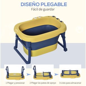 Bañera Plegable para Bebé 0-6 Años 105L con Patas Antideslizantes 75,3x55,4x43cm